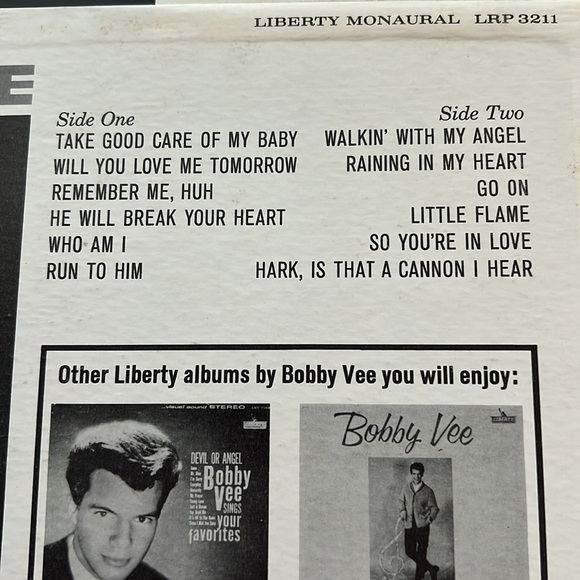 Vinyl Album | Bobby Vee.  (Vinyl still in original plastic).  1961 - Picture 3 of 6